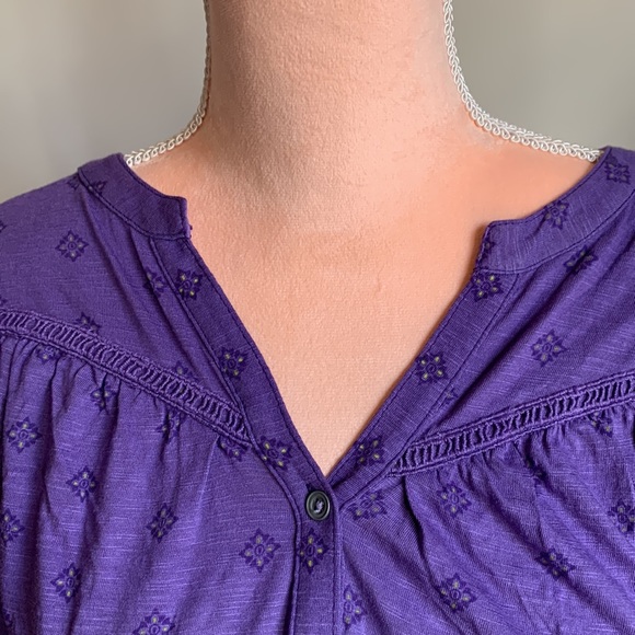 💜NWT women’s purple ombré sleeveless flowy button up shirt by Sonoma💜 - Picture 2 of 7